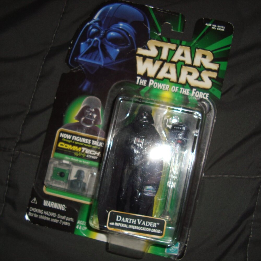 Star Wars The Power Of The Force Comm Tech Chip Darth Vader With Imperial Droid